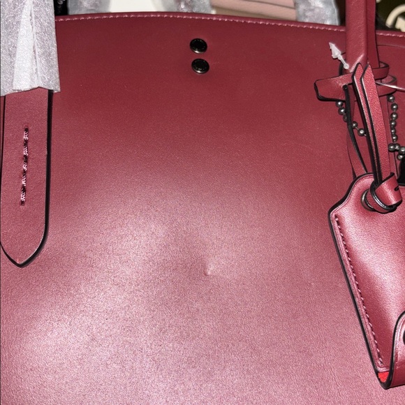 Coach Elegant Burgundy Leather Tote Bag - Picture 13 of 13